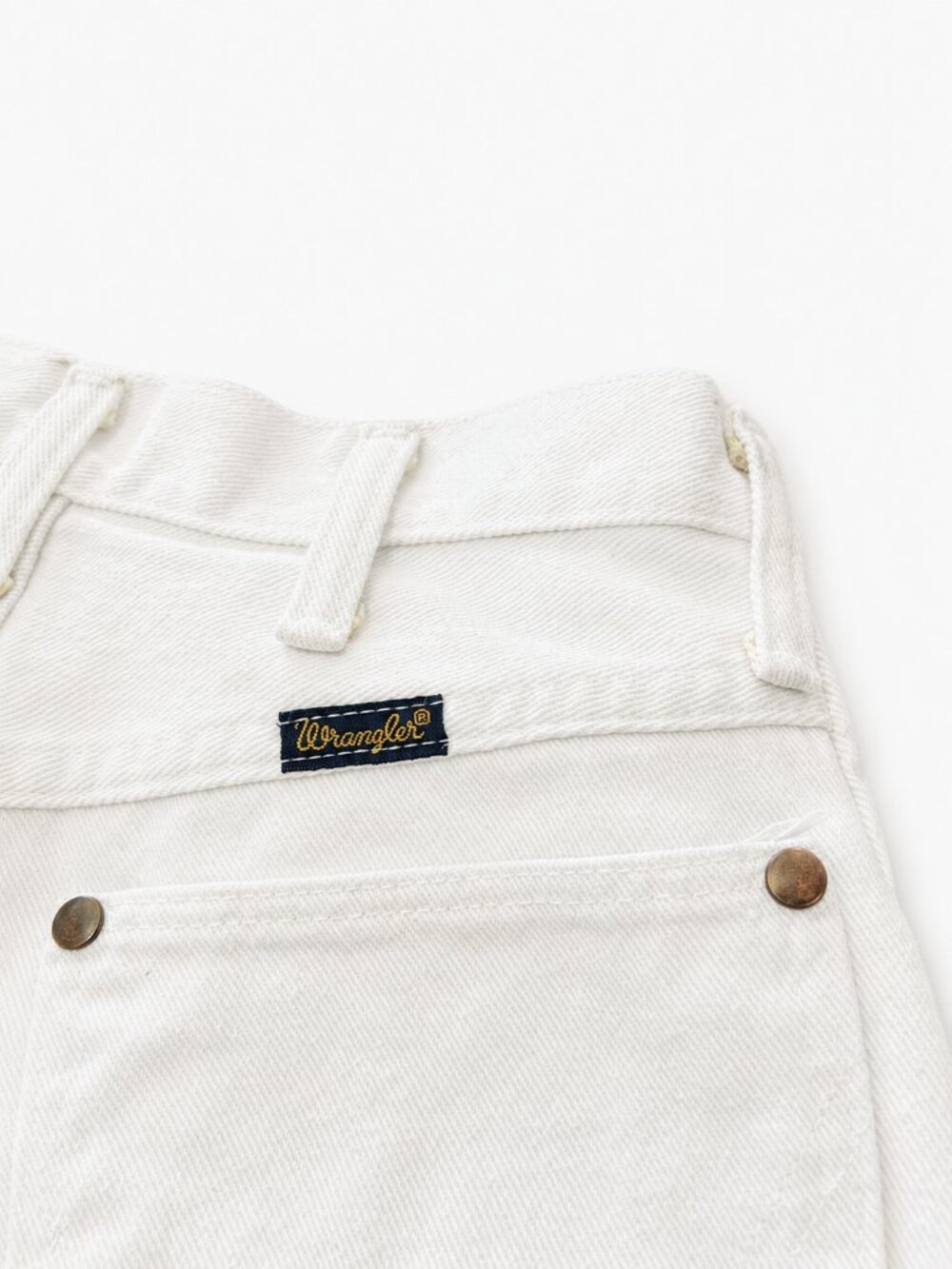 Vintage 70s Wrangler White Straight Leg Jeans 28x29 - Picture 5 of 11